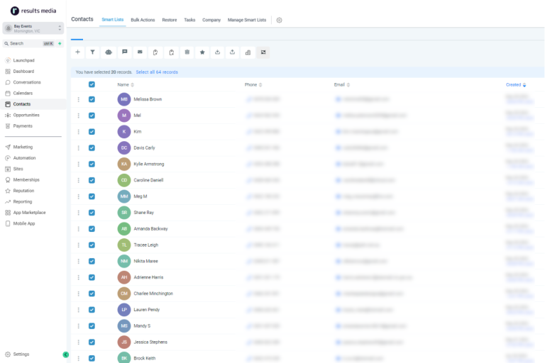 Bay Events — keyword-level search report