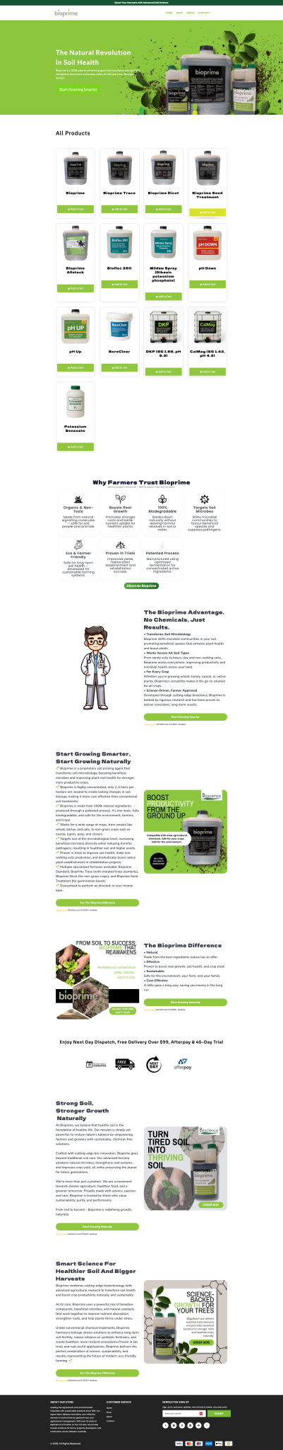 Bio Prime homepage — full mobile page render