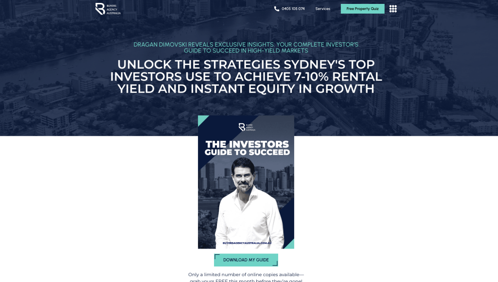 Buyers Agency Australia — high-converting lead magnet landing page