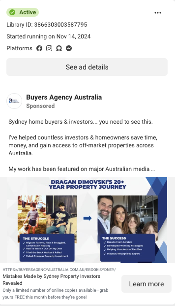 Buyers Agency Australia — Facebook ad creative concept 4