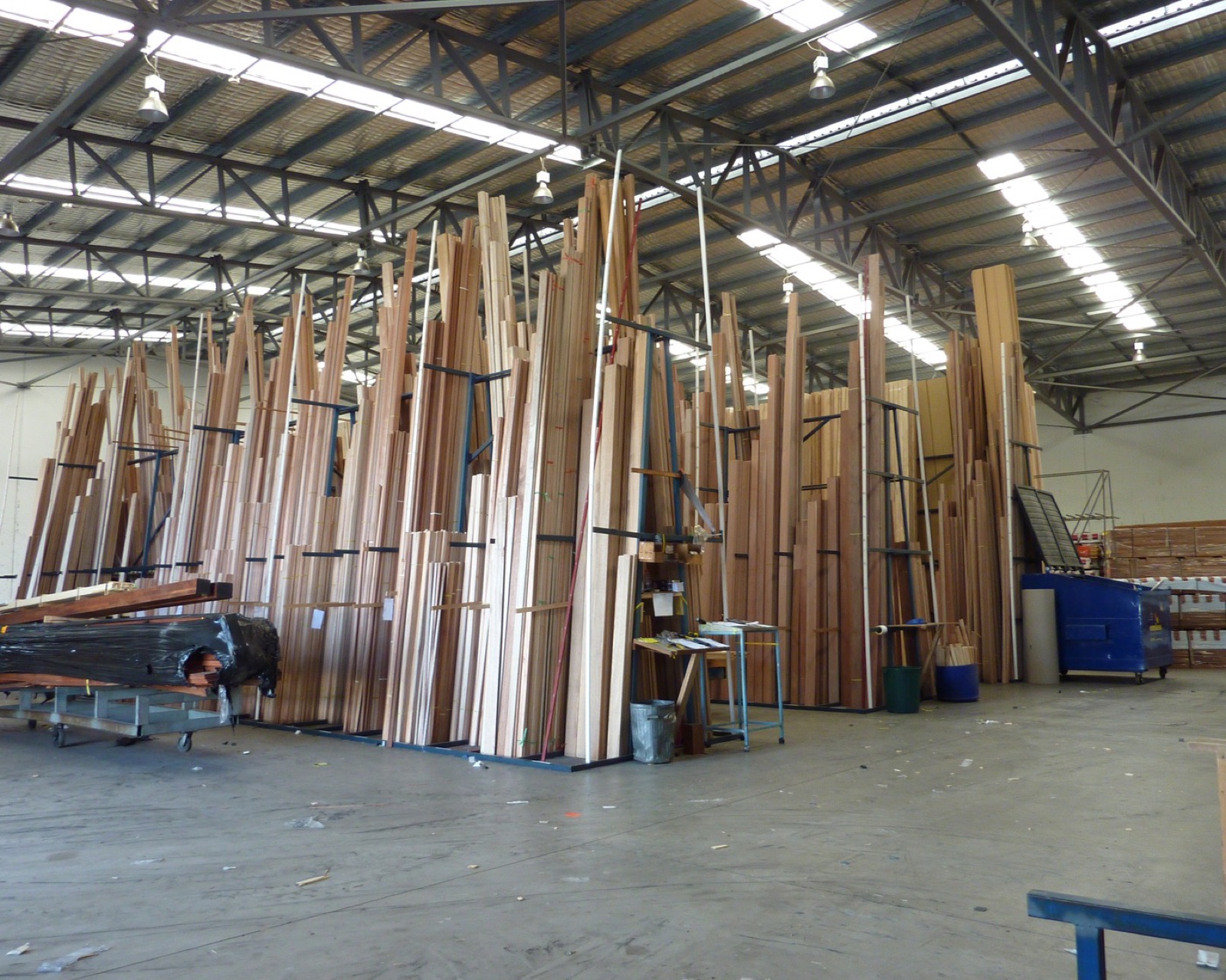 Timber M8 timber yard in Melbourne, stacked hardwood lengths