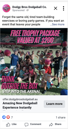 Dodgy Bros Facebook ad creative — concept 6
