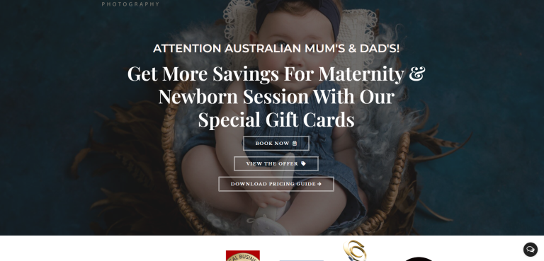 Faithful Photography — Gift Card offer landing page for maternity & newborn sessions