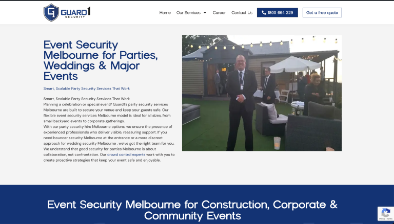 Guard 1 Security — optimised location landing page