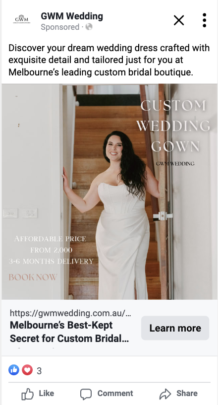 GWM Weddings — Custom Wedding Gown creative