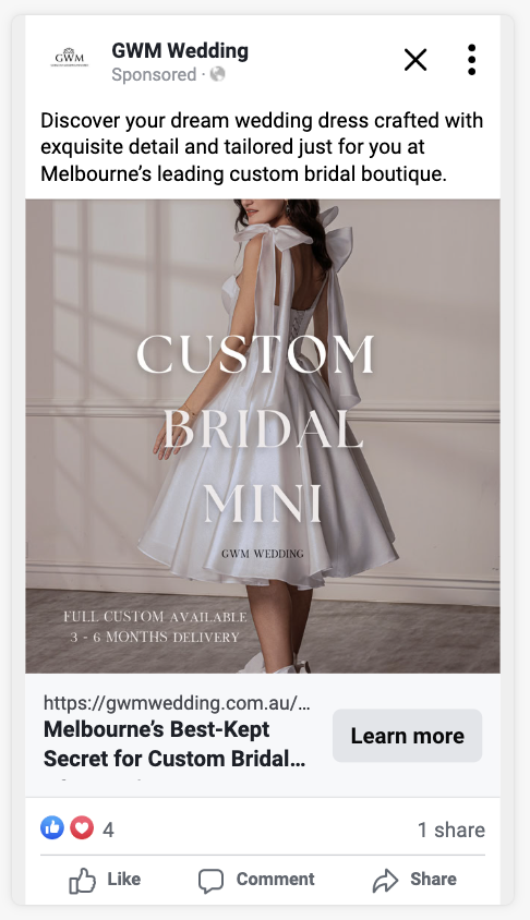 GWM Weddings — Custom Bridal Mini creative