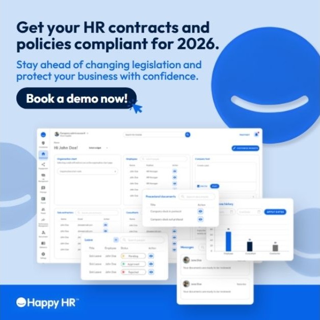 Happy HR — compliance dashboard creative 1:1