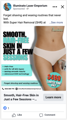 Illuminate Laser Emporium — Smooth Hair Free Skin SHR creative