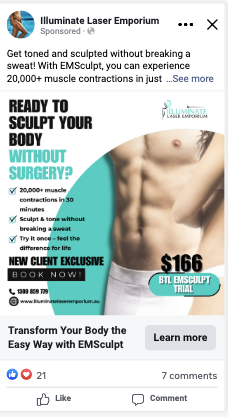 Illuminate Laser Emporium — EMSculpt ready to sculpt creative