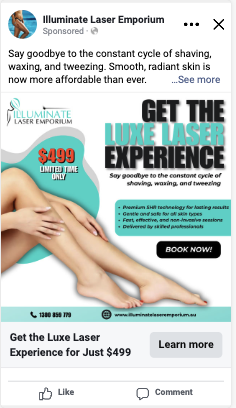 Illuminate Laser Emporium — Luxe Laser Experience $499 creative