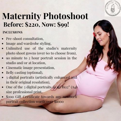 Janette Osvay — $99 maternity photoshoot creative with inclusions list