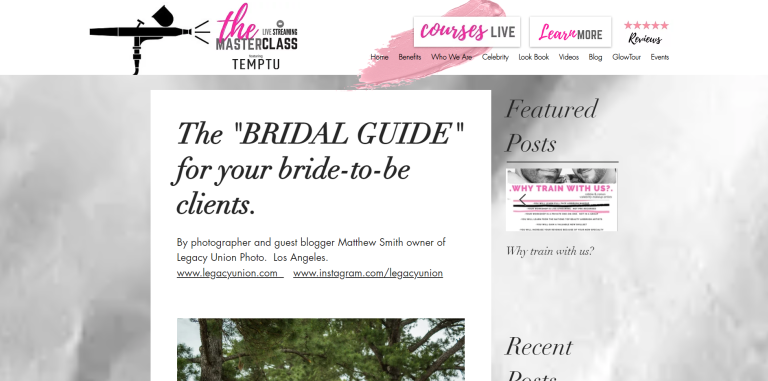 Legacy Union outreach placement — Bridal Guide for Bride-to-be Clients on Airbrush Masterclass