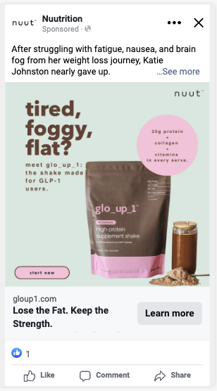 Nuut — tired foggy flat? shake for GLP-1 users creative