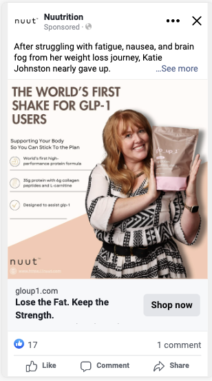 Nuut — The world's first shake for GLP-1 users creative