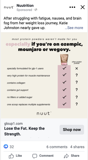Nuut — Most protein powders weren't made for you comparison ad