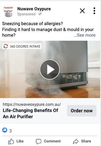 NuWave OxyPure — 360 degree intake feature video creative