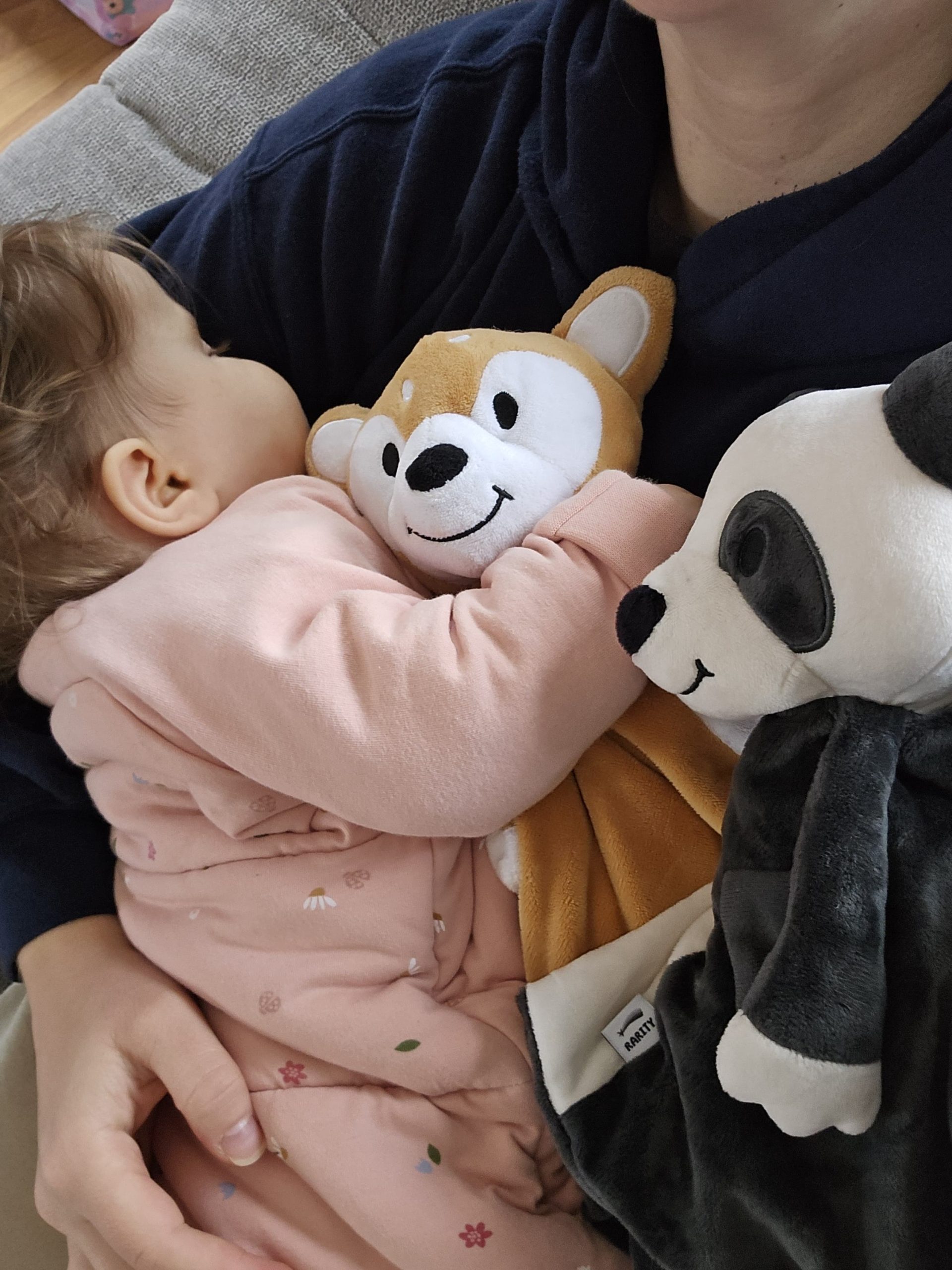 Riff Raff Baby comforter — baby cuddling fox and panda plush sleep toys
