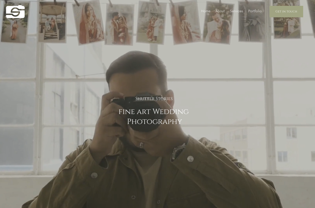 Shutter Stories Fine Art Wedding Photography landing page