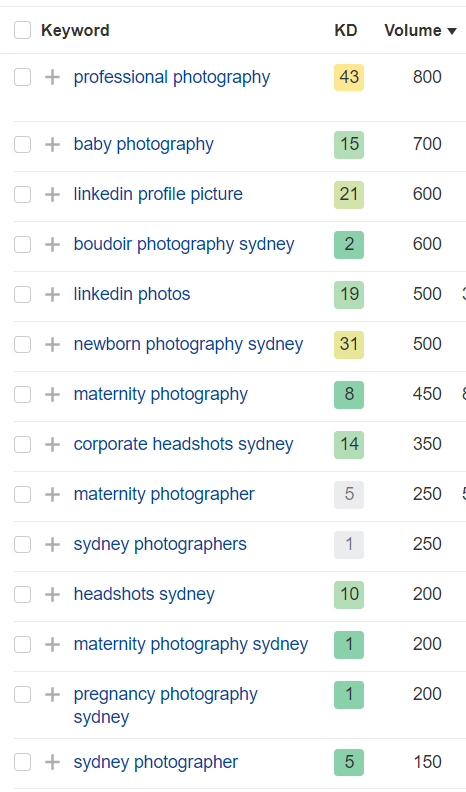 Simona Janek SEO keyword research — professional photography, corporate headshots, linkedin profile picture
