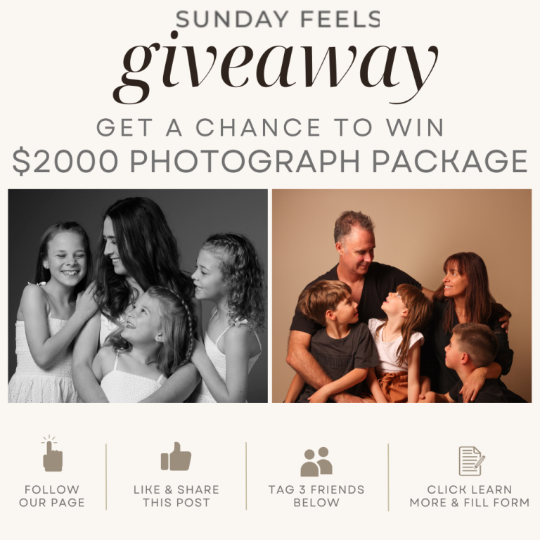 Sunday Feels — $2,000 photo package giveaway creative