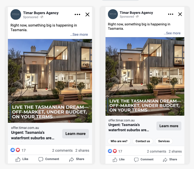 Timar Agency Meta Ads dashboard — ad set breakdown